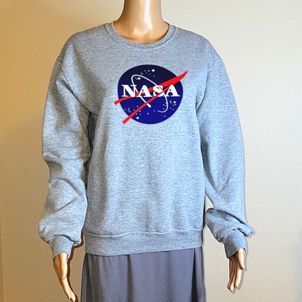 NASA Sweatshirt, S, Heather Grey, EUC